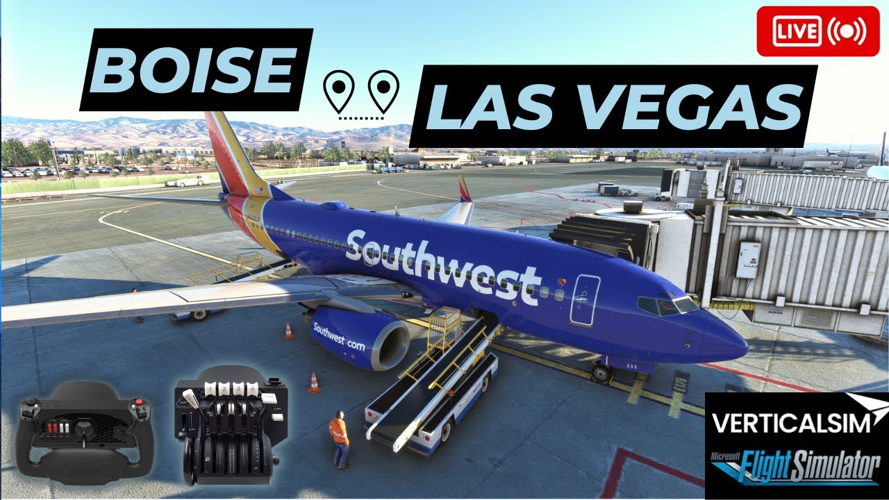 MSFS LIVE! BOISE to LAS VEGAS VerticalSim BOI Scenery PMDG 737700 VATSIM ATC + GSX Pro