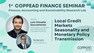 1st Coppead Finance Seminar Finance Accounting And Sustainability Research Lab Youtube