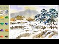 Without Sketch Landscape Watercolor - Snow Scene(color mixing view) NAMIL ART