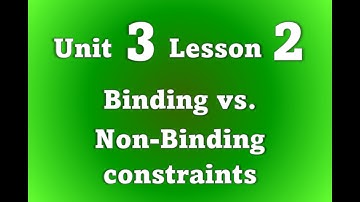 3 2   Binding vs  Non Binding constraints