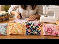 Easy Floral Pouch 🌸🧵#diy #handmade #sewing #easysewing #sewingproject #sewingtutorial #diycrafts