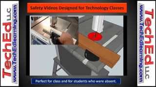 This bandsaw safety video is perfect for school use. Includes safety questions and rules for the bandsaw in your work shop. 