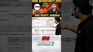 BIG GOVT. HIRING IN BEML #beml #big #psujobs #gate2026 #gate2025 #governmentjobs #engineeringjobs