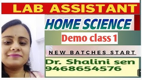 LAB ASSISTANT HOME SCIENCE DEMO CLASS 1