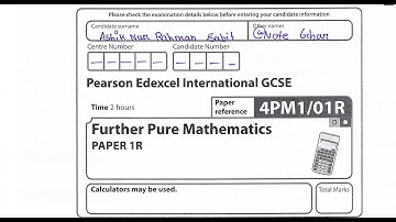 IGSCE Edexcel 9-1 Further Pure Maths (4PM1/01R) 🔴 2023 January Paper 1R Solved