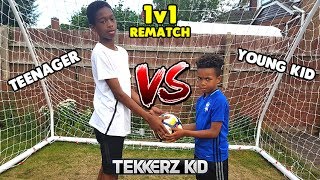 The Rematch! | KID vs TEENAGER 1v1 Football Challenge!! Who Will Win??