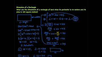 System of Linear Equations: Find the dimension of a rectangle with the given perimeter and area