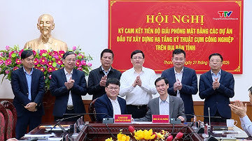 Ký cam kết tiến độ giải phóng mặt bằng các dự án hạ tầng kỹ thuật cụm công nghiệp