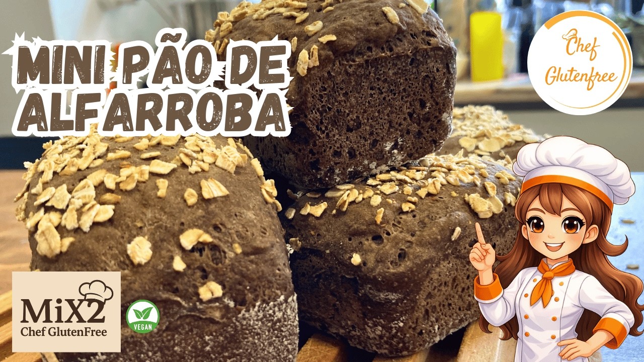 MINI PÃO DE ALFARROBA - VEGANO | Sem Glúten #pãosemgluten #pãofácil #pãofofinho