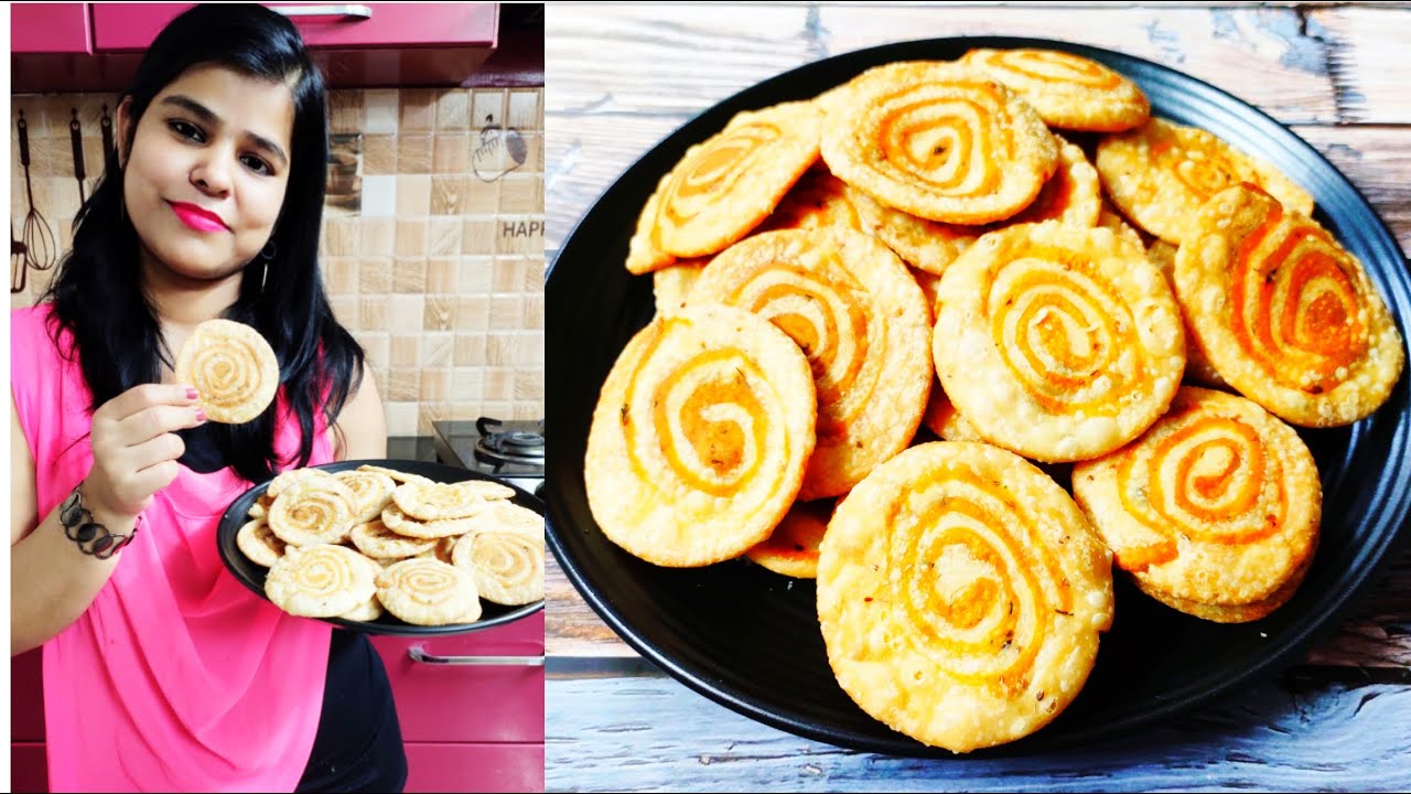 Crispy and Crunchy Besan Masala Spiral Mathri | Besan ki Spiral Mathri ...