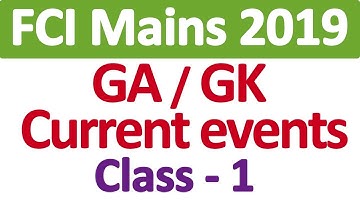 FCI Mains 2019 GK General Awareness Class 1 | FCI Mains Mock Test | FCI Mains exam preparation