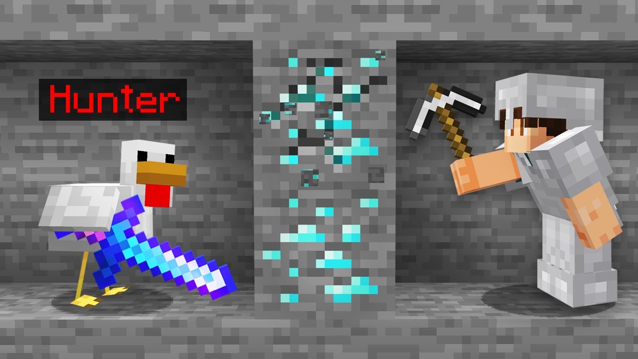 Surviving a Morphing Hunter in Minecraft...