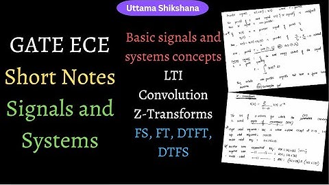 [#1] [GATE] Short Notes - Signals and Systems