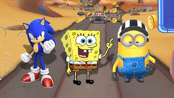 WHO IS THE BEST? Sonic Dash vs SpongeBob: Sponge on the Run vs Minion Rush: Despicable Me