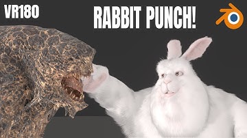 VR180 Big Buck Bunny versus The Monster. Bullet Time. Blender EEVEE