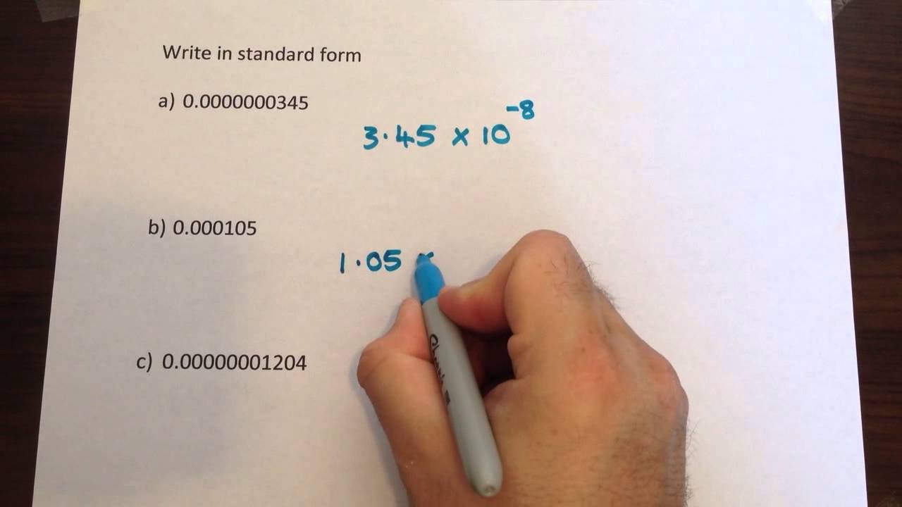 Converting ordinary numbers into standard form 23