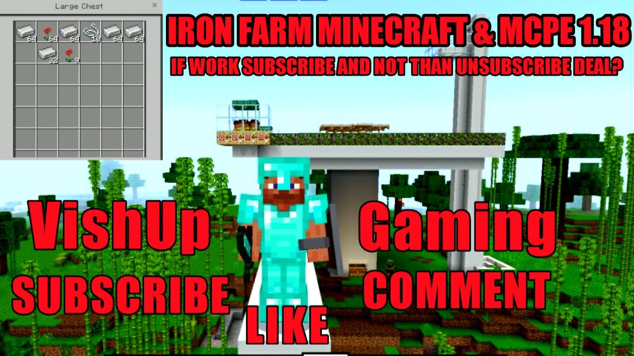 BEST IRON FARM MINECRAFT 1.18.12.01 MCPE IRON FARM 1.18 MINECRAFT