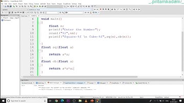 C Program for the square and cube of a given number (using functions)