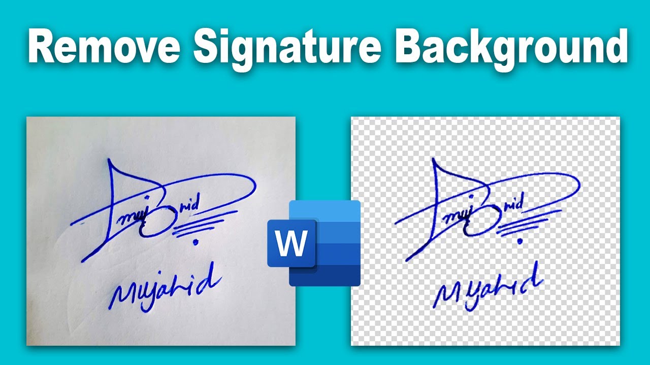 How to remove Signature Background make PNG transparent using Microsoft  Word - YouTube