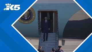 President Joe Biden arrives in Seattle for campaign visit