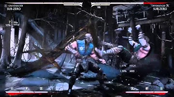 MKX - Grandmaster Sub Zero 50% Meterless Corner Combo