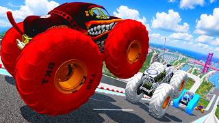 Epic High Speed monster trucks jumps stunts & crashes #209 | BeamNG Drive