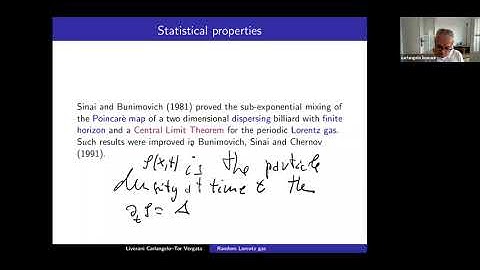Carlangelo Liverani (University of Rome "Tor Vergata"), "Random Lorentz gas"
