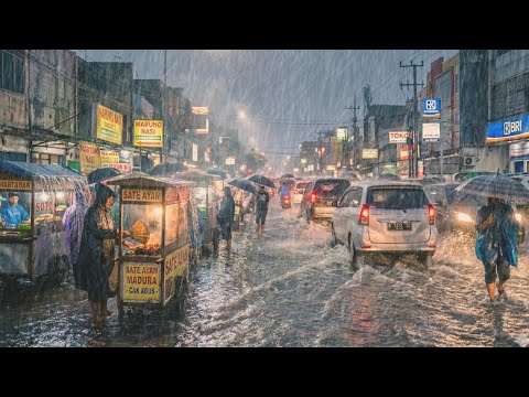 INSANE CITY STORM‼️ ROARING THUNDER AND HEAVY RAIN ALL NIGHT 🌩️🌪️