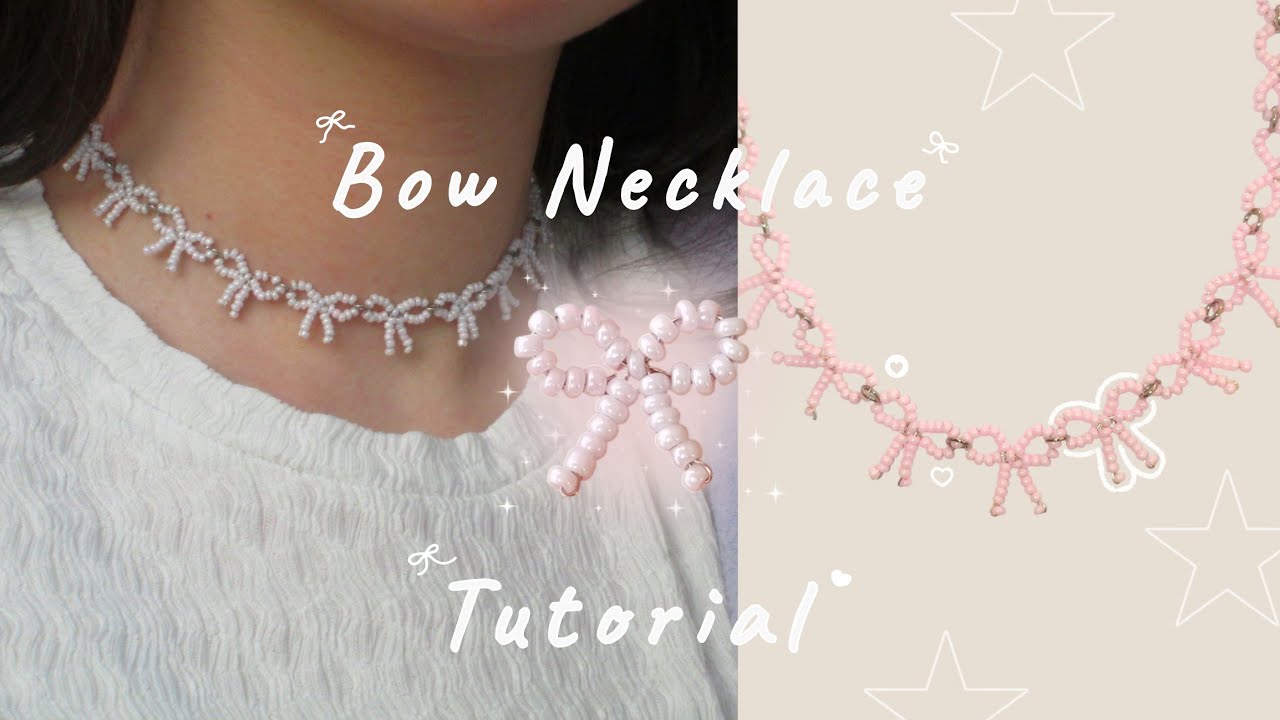 How to Make a Beaded Bow Choker Necklace ⋆ ˚｡⋆୨୧˚⋆ ˚｡ | Easy beginner friendly DIY Necklace Tutorial