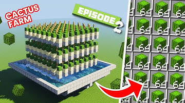 Minecraft Skyblock Episode #2 - Cactus farm - Online server (No Commentary)