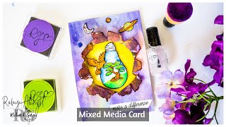 Mixed Media Painting Ideas|Mixed Media card TutorialMixed Media art Techniques for Beginners