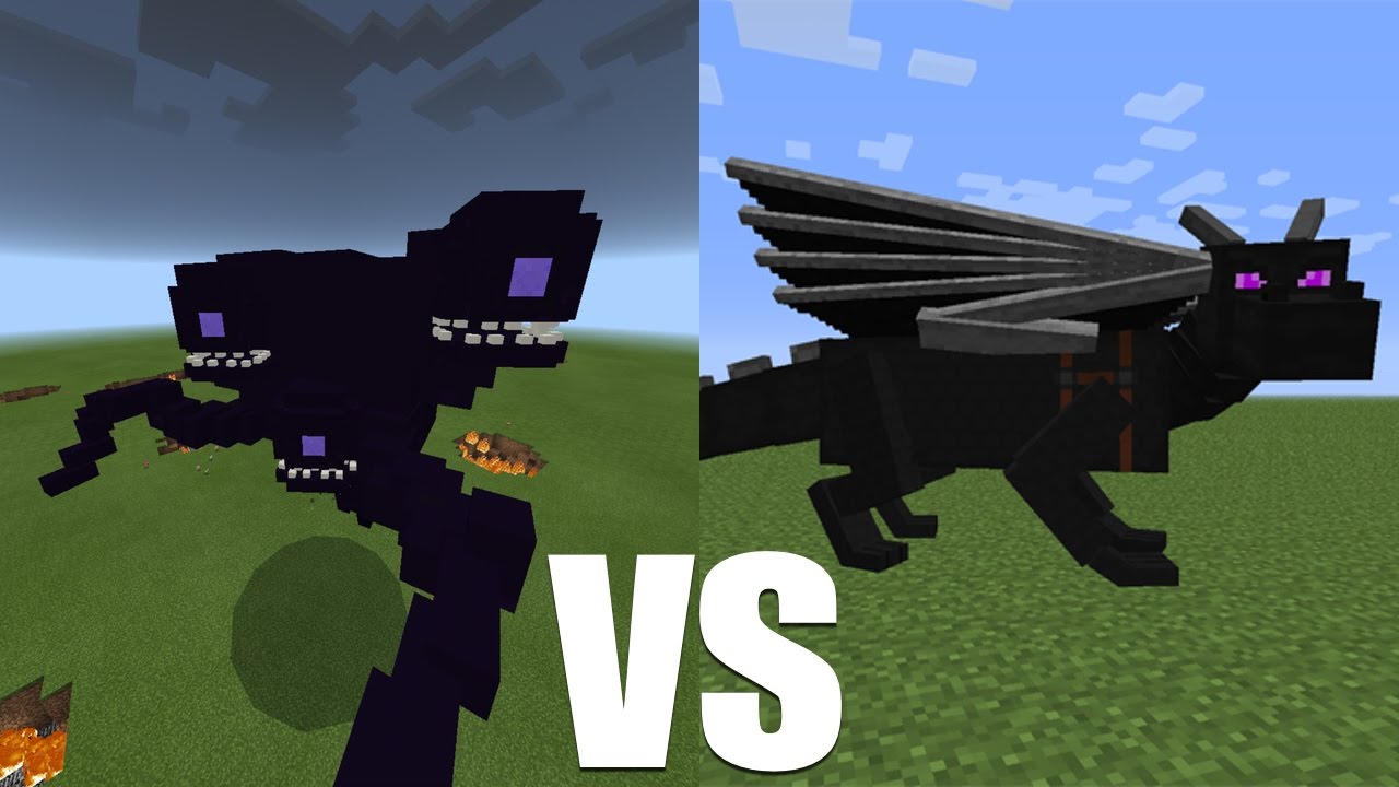 WITHER STORM vs ENDER DRAGON in Minecraft PE - YouTube