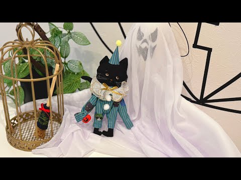 🔴8/4｜②もうハロウィングッズ並んでたよ｜黒猫さん人形にピエロの