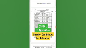 CSPGCL ITI  Trade Apprentice Shortlist Candidates for Interview