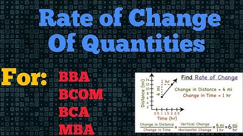 Rate of Change of Quantities in hindi Video-12 [Business Mathematics] BBA And BCOM