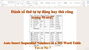 Có lên đánh số thứ tự tự động cho bảng trong Word hay không? #tinhocdao