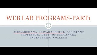 VTU 10 WEB LAB17CSL77 Web lab programs part1 Wealth