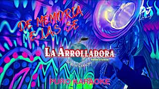 De Memoria Me La Se-La Arrolladora Banda El Limon-Karaoke 🎤🔥 II 2023 II