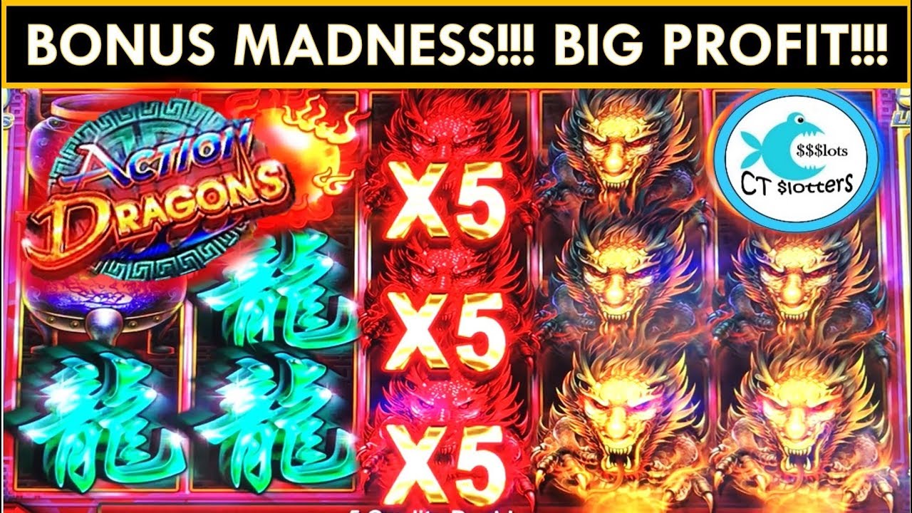 ★WINNING in VEGAS!★ACTION DRAGONS SLOT MACHINE! 3 BIG BONUSES! YouTube