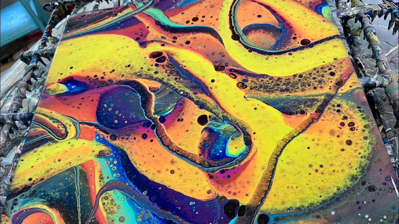 Fluid Art! Freestyle SPIN! Acrylic paint pouring with spinner! Abstract artwork technique!
