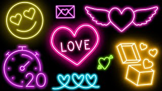 Neon Valentine Love Glow in the Dark Baby Sensory Video screenshot 3