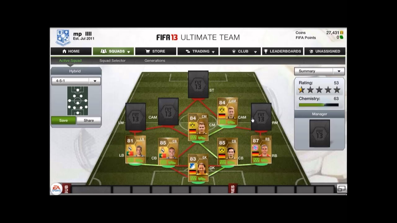 FUT hybrid squad builder 350K ft. Hazard