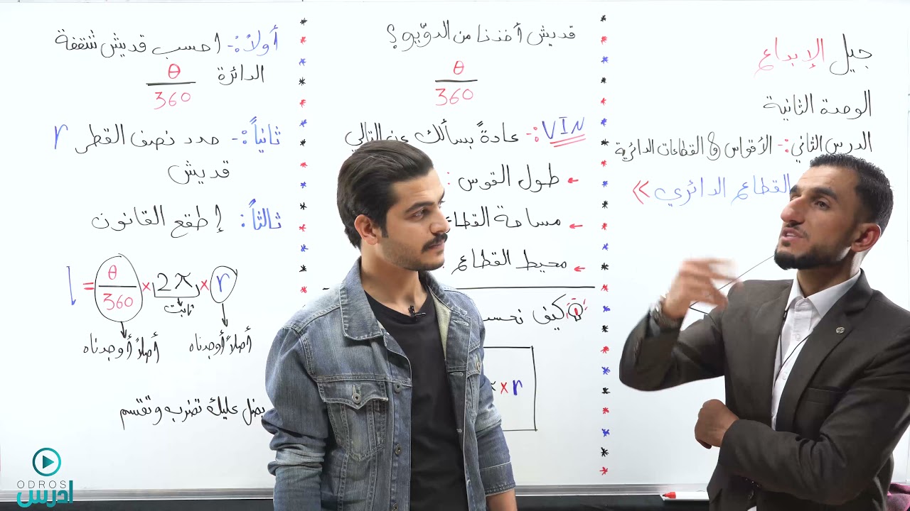 جبنة القطاع الدائري - الدرس الثاني - الجزء الاول- عاشر - الاستاذ يوسف حجير