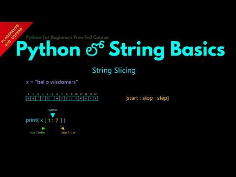 String Basics in Python || Telugu || Lesson 91 || Python For Beginners ||