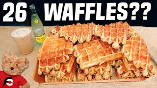 Impossible Waffle Eating Challenge w/ 26 Belgian Waffles!!