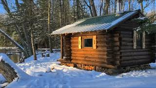 Surviving winter in a log cabin off grid! Snowy and bitter cold conditions.