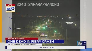Las Vegas police: 1 killed in crash, car fire