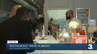 Hampton Restaurant Week is back starting Sunday, March 6, 2022