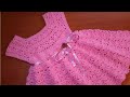 Vestido Bebe Crochet Rosado Tutorial Facil Paso a Paso - Free Baby Crochet Dress (Parte 1 de 2)