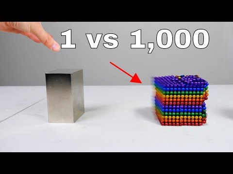 1 Giant Monster Neodymium Magnet vs 1,000 Small Neodymium Magnets in Slow